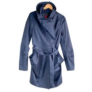 Ciao Milano LaMala Funnel Neck Trench Coat Women M Navy Gorpcore Futuristic NWT